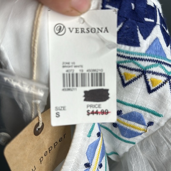 Blu pepper beautiful mini dress, embroidered short sleeves. Size S - Picture 6 of 6